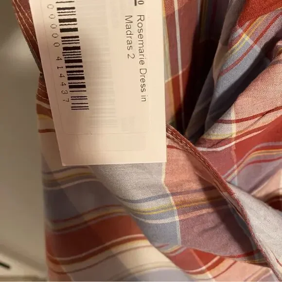 NWT Ulla Johnson Red Blue Plaid Mini Dress 2 - Picture 13 of 13